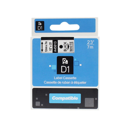 RILLSTAB - Dymo D1 standard labels white-black 12mm - 45013 image