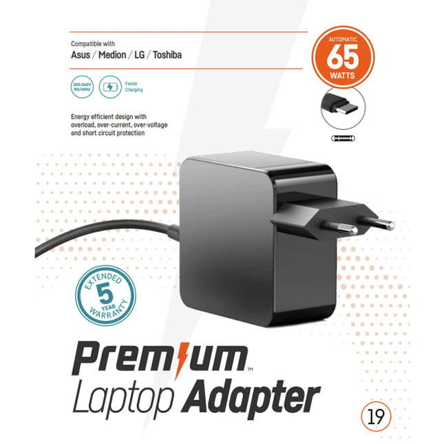 PREMIUM - Laptop charger - USB-C - 65 W image