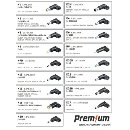 PREMIUM - Laptop charger - With 17 different connections - 90 W image
