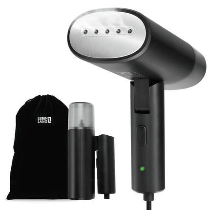 LEBENLANG - Hand steamer - Travel size - Black - Foldable image