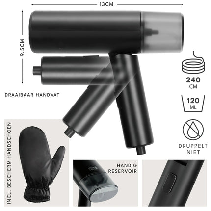 LEBENLANG - Hand steamer - Travel size - Black - Foldable image