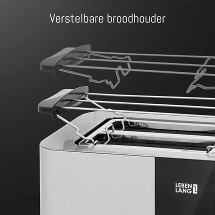 LEBENLANG - Toaster - Travel Size - Silver + Black image