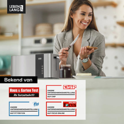 LEBENLANG - Toaster - Travel Size - Silver + Black image